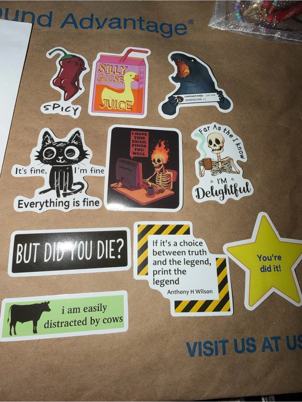 Funny stickers set of 10